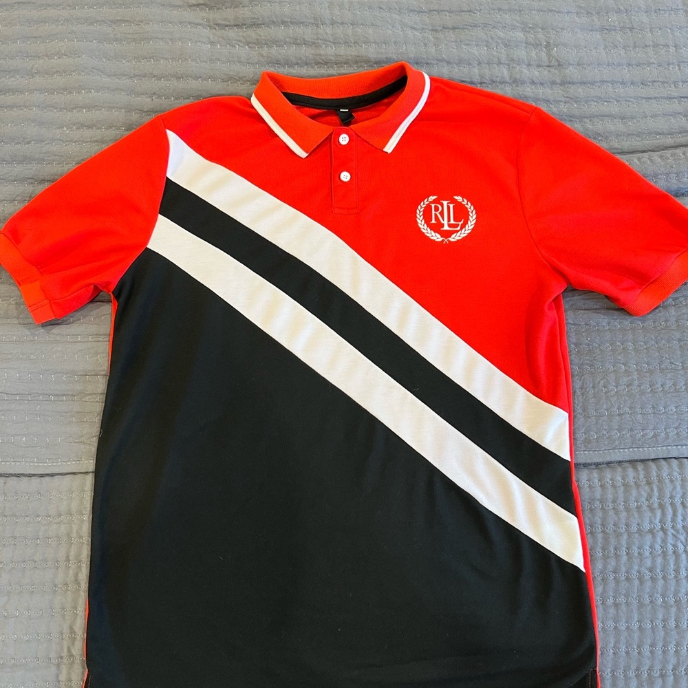 Ralph Lauren Men's Red and Black Polo Shirt